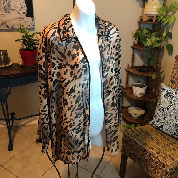 Vintage Freestyle Original Collection M Leopard Cardigan Top - Picture 2 of 6